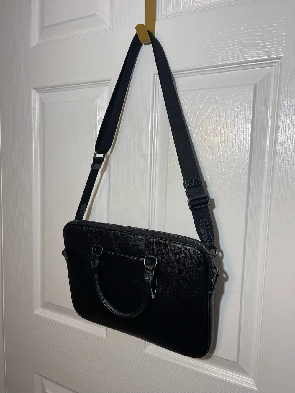 Coach Black Leather Convertible Satchel Crossbody